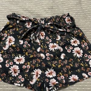 High waisted tie front shorts.